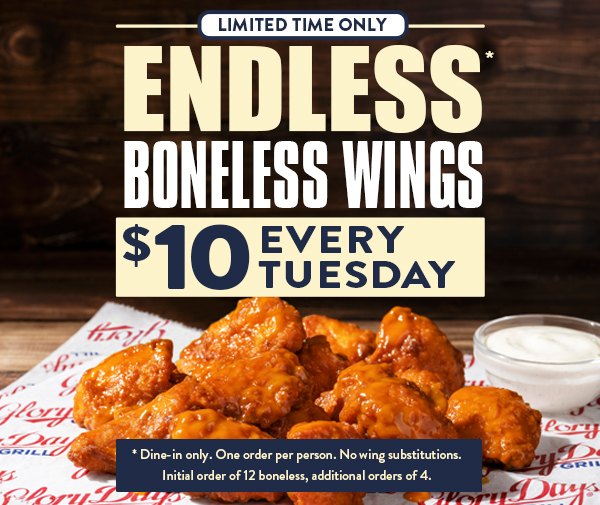 Endless Boneless for $10 per person