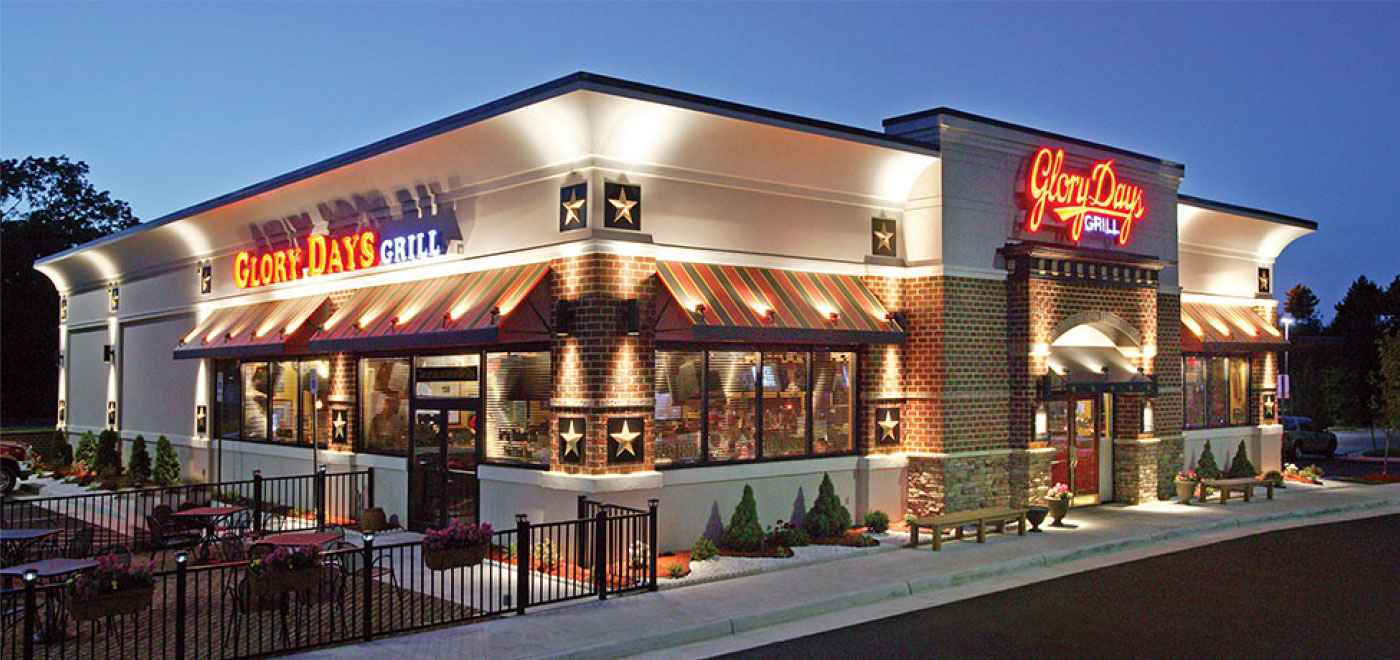 Exterior of a Glory Days Grill Restaurant