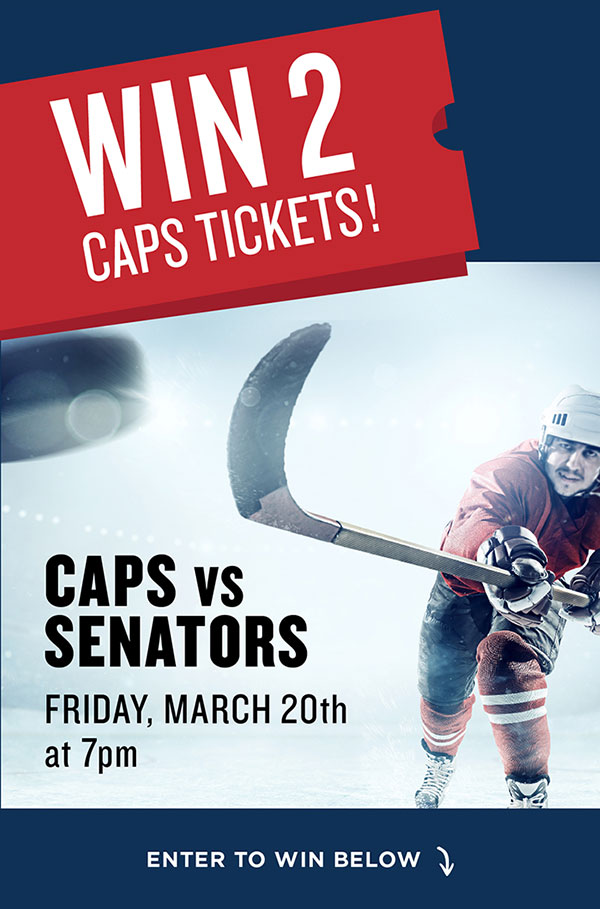 Enter to win 2 Caps Hockey Tickets.