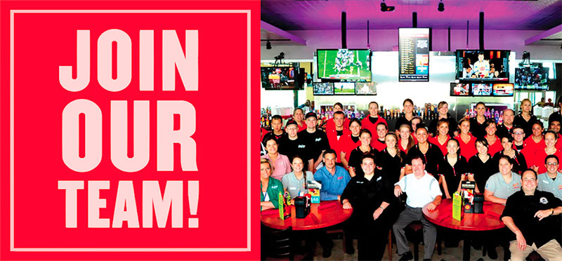 Banner promoting employment opportunities at Glory Days Grill. Join our team!