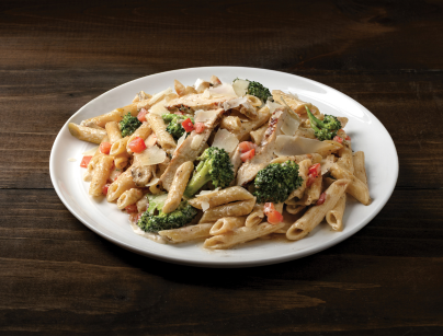Penne pasta with garlic cream sauce