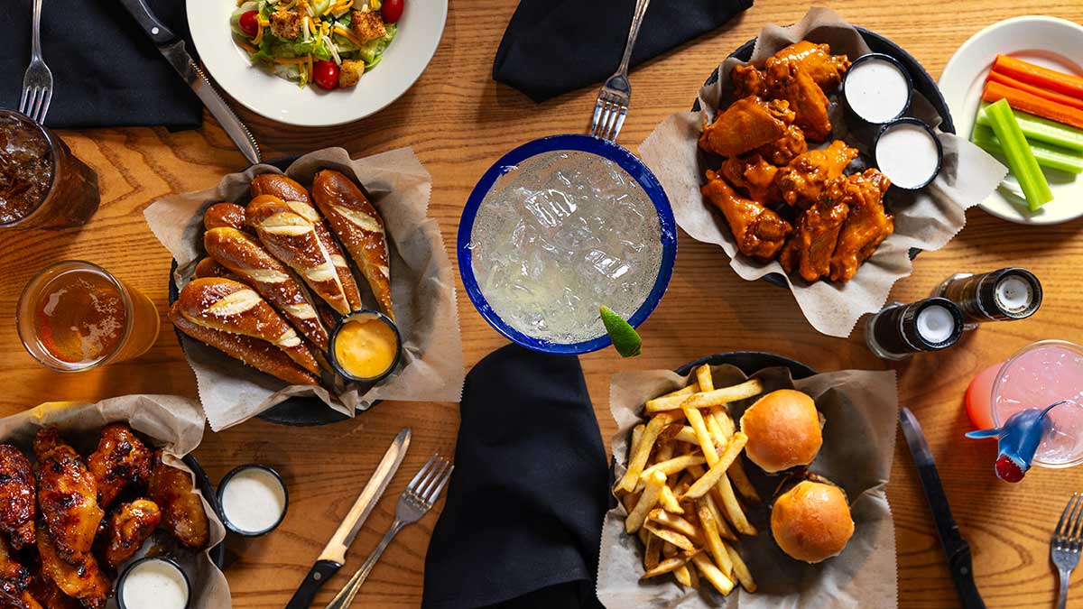 A spread of Glory Days Grill & Sports House fan favorites