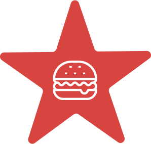 Star with burger.