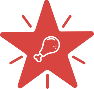Star showing chicken wing.