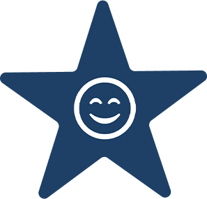 smiley face on star icon