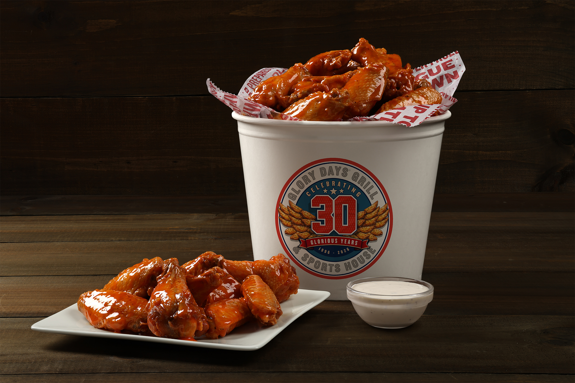 bucket of chicken wings