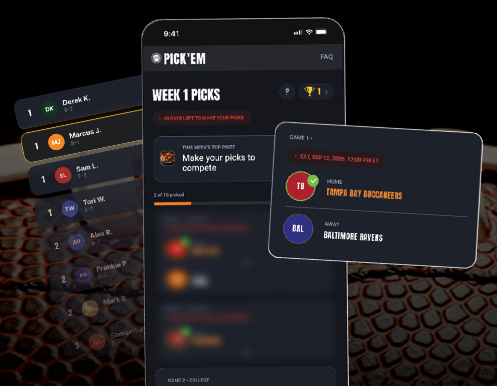 iphone showing GDG pick'em app